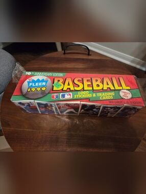 1990 Fleer Baseball Logo Stickers & Trading Cards Box - Complete Set